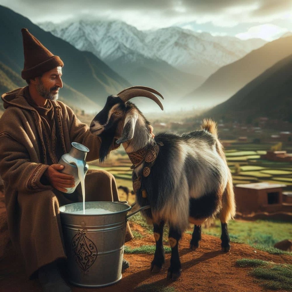 Lait frais de chèvre naturel