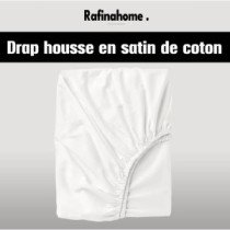 Drap housse en satin de coton 90cm*190cm