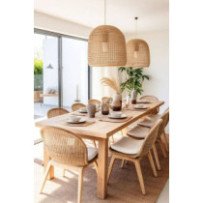 Ensemble de salle à manger en Rotin