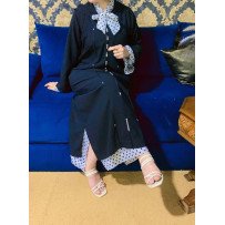 Djelaba Noire Élégance en Deux Pièces