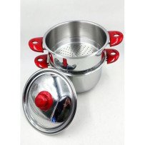 Couscoussier INOX 10 Litres, Couvercle en Inox, Marmite de Couscous 3 en 1