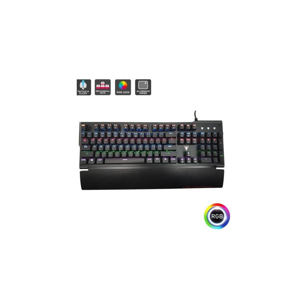 Jedel Clavier Gamer mécanique KL 88 RGB, switchs bleus, repose-poignet